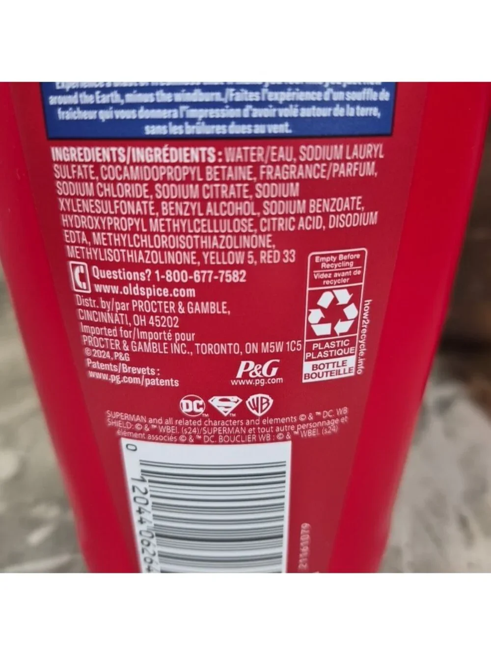 Lot Of 2~ Old Spice Superman Man of Tomorrow Body Face Wash 16oz~Limited Edition